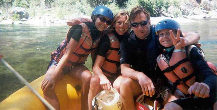 Lani, Wendy, Joe & Jahmar, whitewater rafting on the Tuolumne river
