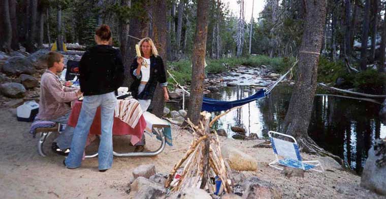 Campsite at Yosemite Creek campground, Yosemite National Park