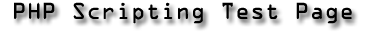 PHP Scripting Test Page