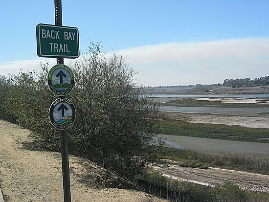Signage for Newport Back Bay Loop Trail: Newport Beach, California