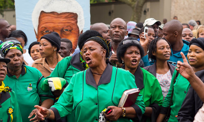 Africans Sings African Songs Outside the Home of Nelson Mandela in Johannesburg Following His Death on December 5, 2013