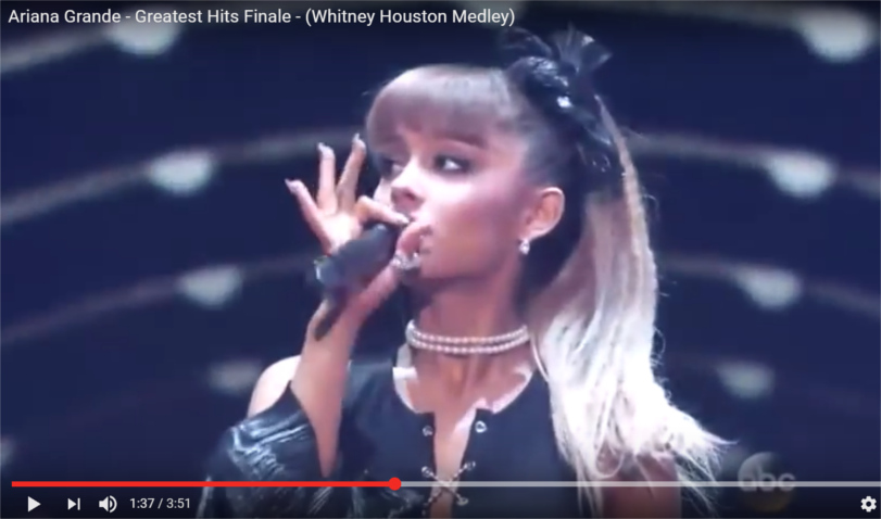 Ariana Singing a Whitney Houston Medley on ABC Greatest Hits Finale August 4, 2016