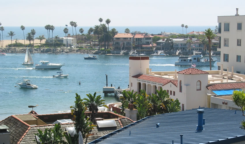 Entrance Channel to Newport Harbor, as viewed from Corona del Mar, Newport Beach, California