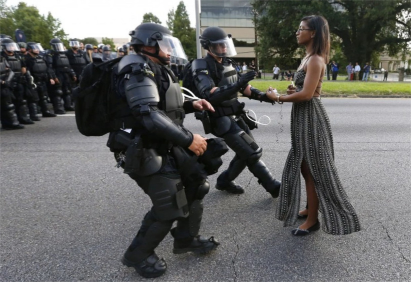 Ieshia Evan Getting Arrested During a Peaceful Protest in Baton Rouge on July 9, 2016