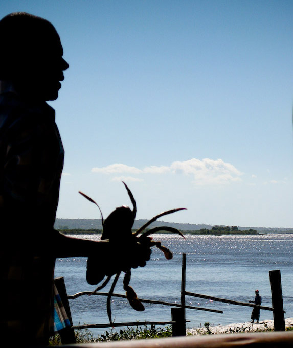 Crab seller, Macaneta Beach, outside of Maputo, Mozambique, east coast of Africa