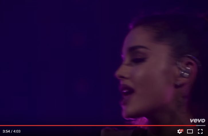 Ariana singing Into You in New York City on May 19, 2016
