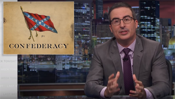John Oliver says that the Confederacy was primarily about slavery