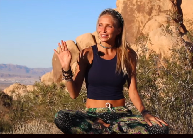 Hard-core yoga chick at Joshua Tree for sunrise